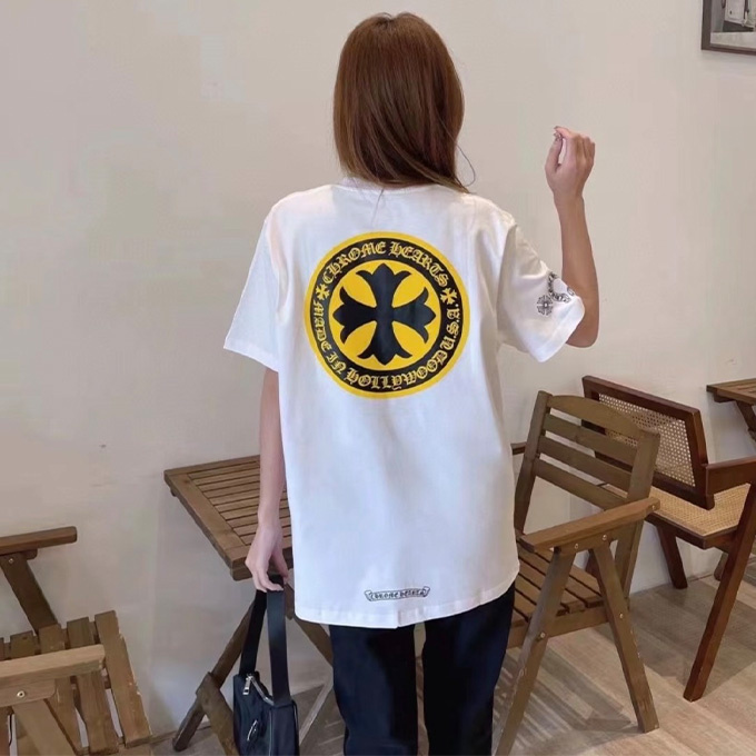 chrome hearts 23ss gold coin cross print short sleeve t-shirt